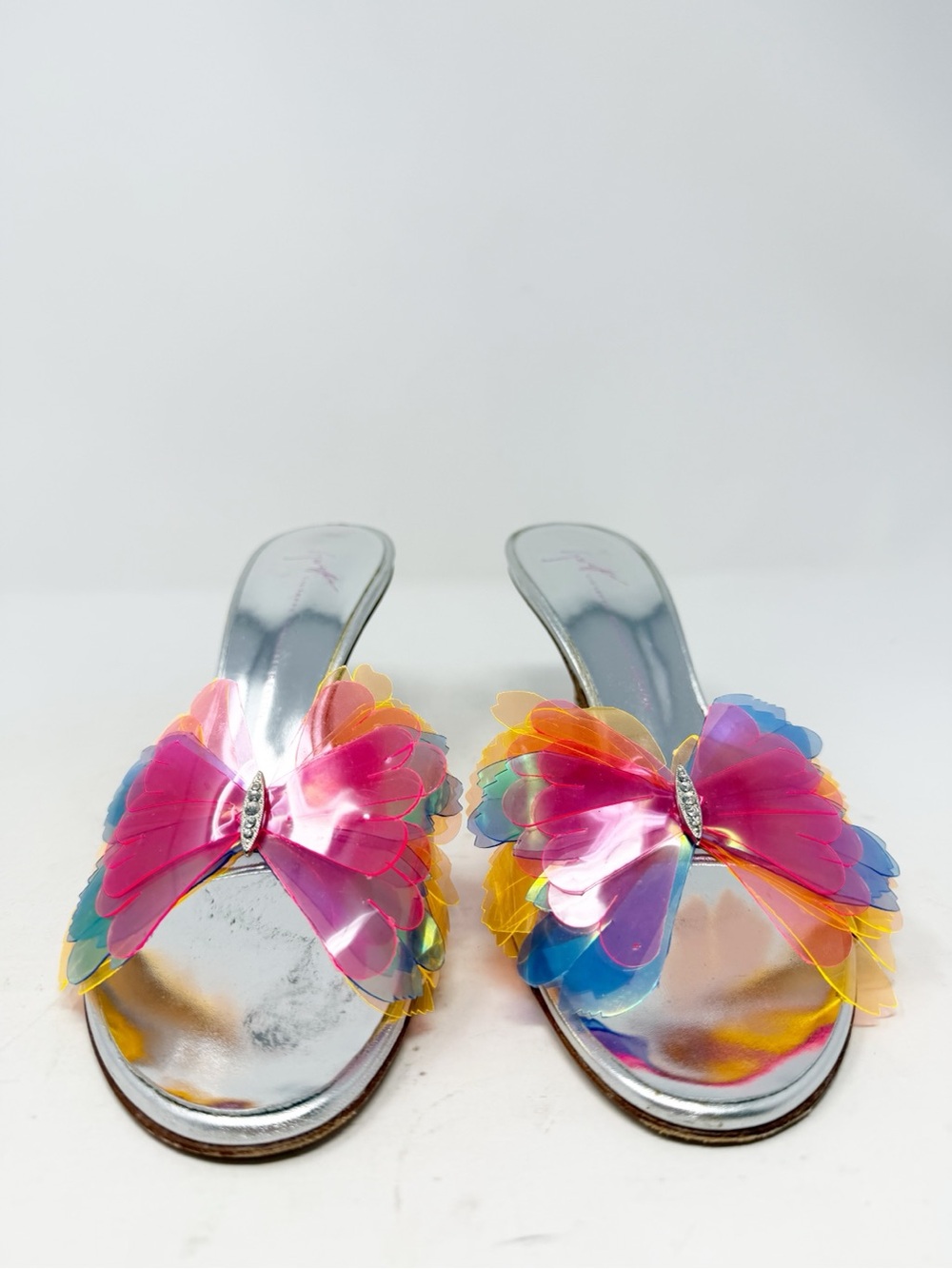 Giuseppe Zanotti Vintage Rare Butterfly Mule Heels Womens Size EU 37 - Picture 4 of 11